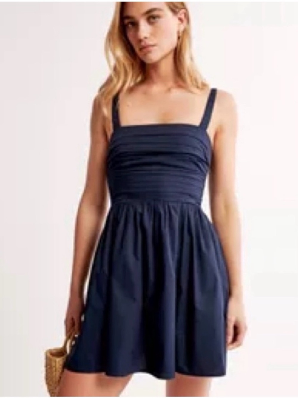 Abercrombie & Fitch Emerson Poplin Wide Strap Mini Dress
